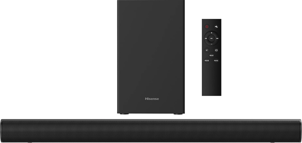 Hisense HS1800 2.1 Channel Soundbar with Wireless Subwoofer - 140W (Dolby Audio, DTS Virtual:X, Bluetooth 5.3, HDMI ARC)