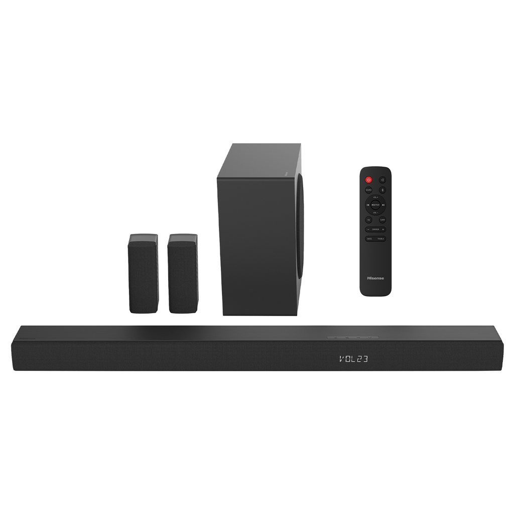 Hisense HS5100 5.1 Channel Soundbar with Wireless Subwoofer & Rear Speakers - 540W (Dolby Digital Plus, DTS Virtual:X, Bluetooth 5.3)