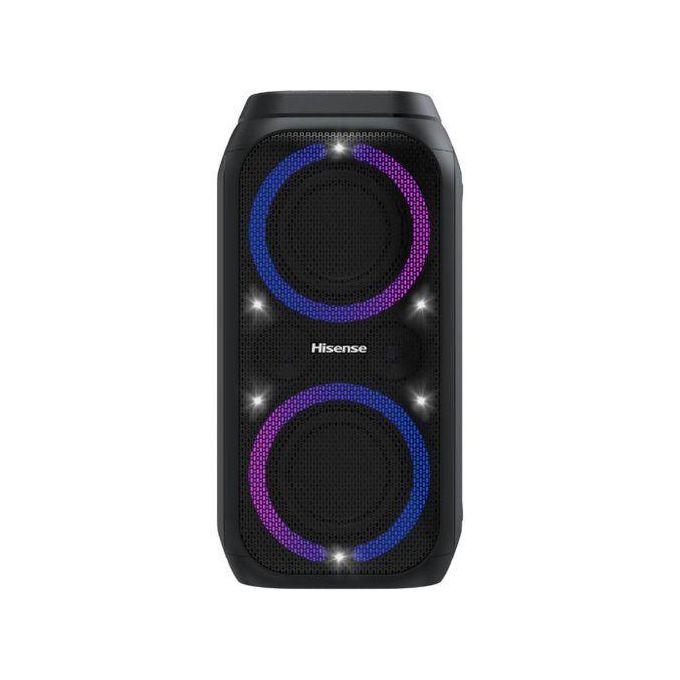 Hisense Party Rocker 160 Portable Bluetooth Speaker with Dynamic LED Lights - 160W (TWS Pair Play, Karaoke Mode, IPX4, Black)