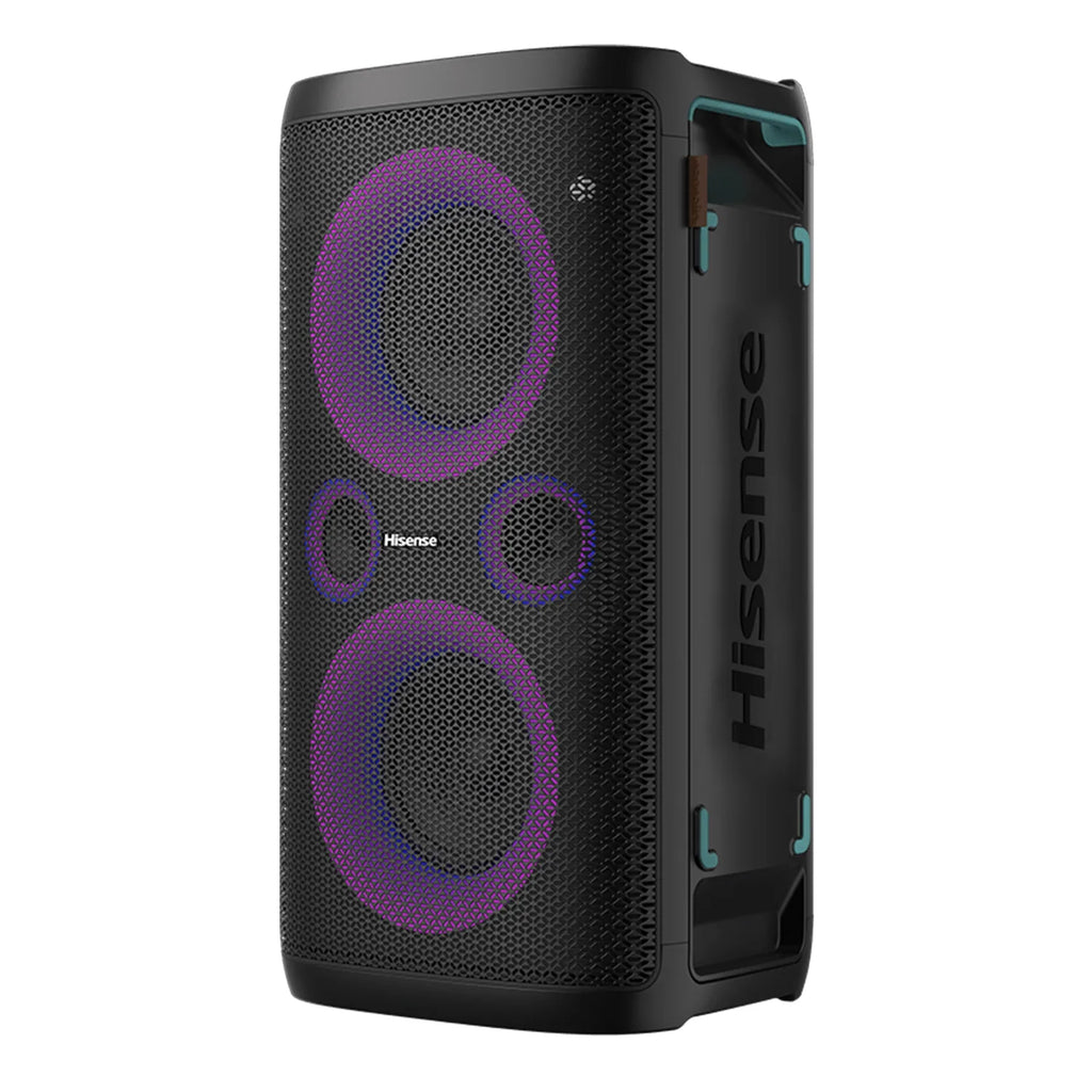 Hisense HP100 Party Rocker 300W Portable Bluetooth Speaker with Wireless Subwoofer (IPX4 Waterproof, 15H Battery, Karaoke & DJ Effects, 2023 Model)