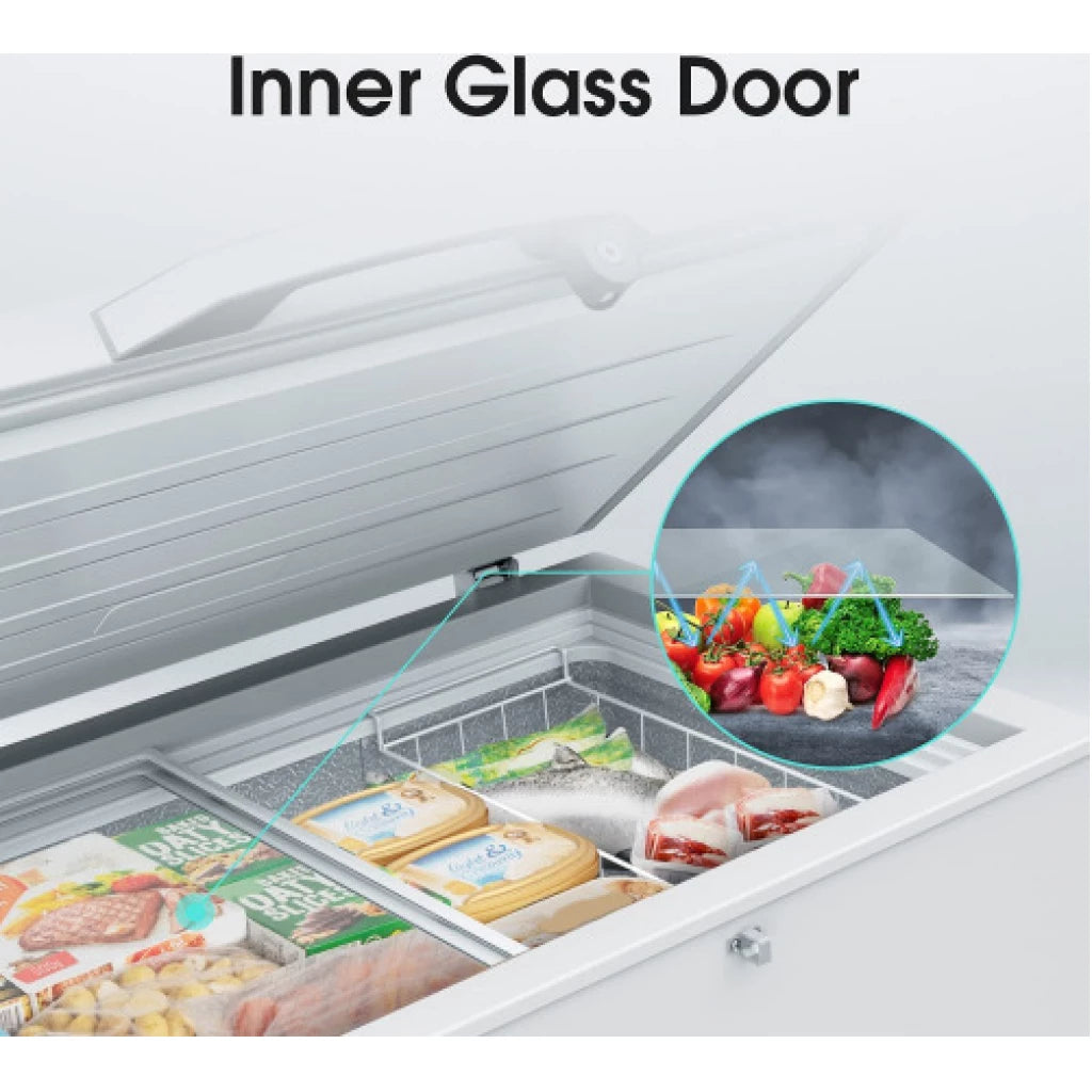 Hisense 180L Chest Freezer – Deep Freezer (Net 136L) with 24hr Cold Retention, Quick Freeze, Mechanical Thermostat & Low Noise – Grey (3 Years Warranty)