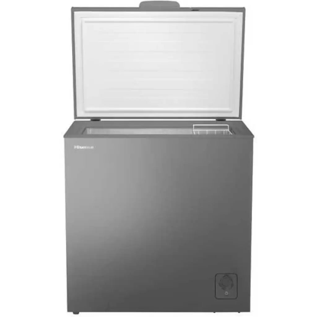 Hisense 180L Chest Freezer – Deep Freezer (Net 136L) with 24hr Cold Retention, Quick Freeze, Mechanical Thermostat & Low Noise – Grey (3 Years Warranty)
