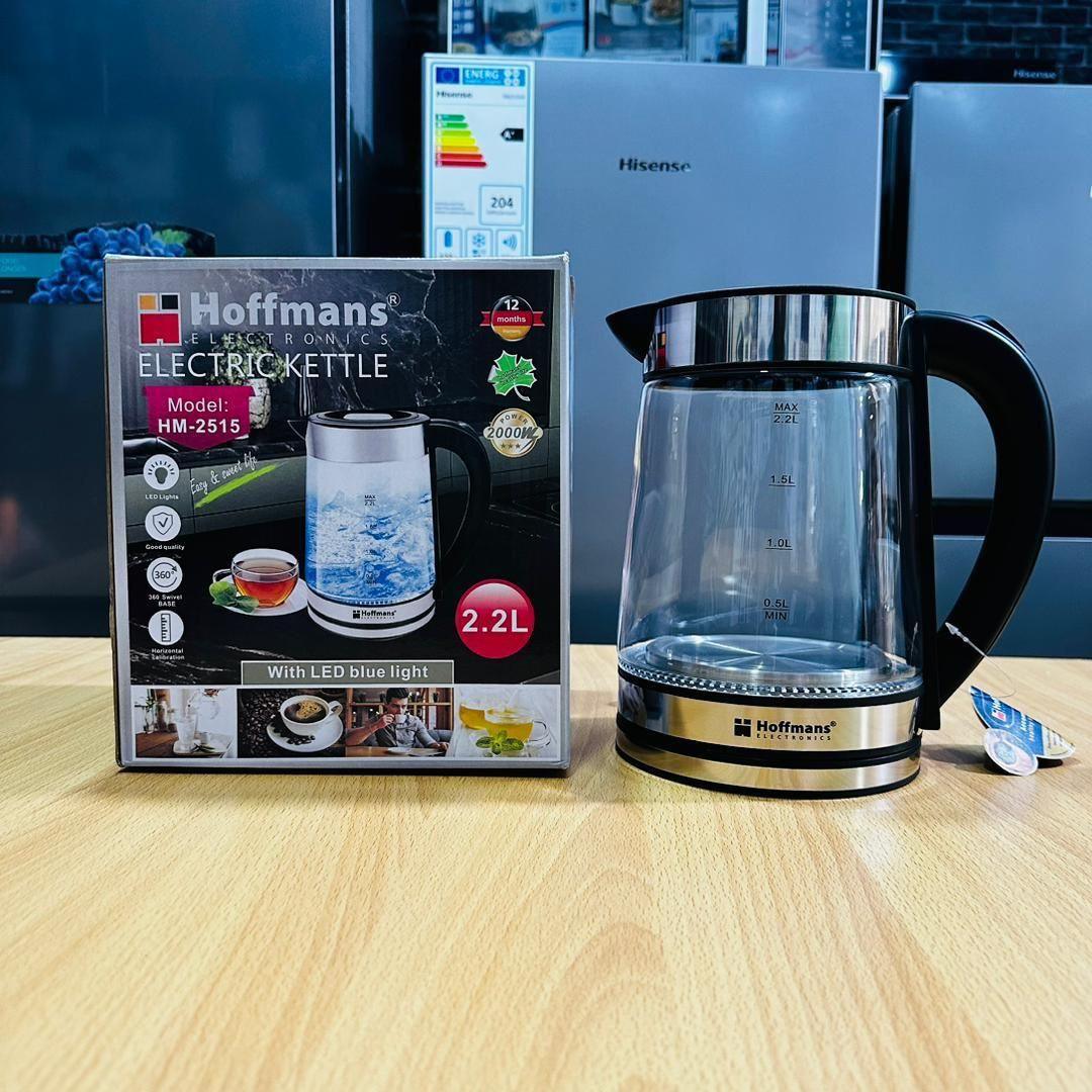 Hoffmann Electric Glass Kettle HM-2515 | 2.2L Capacity, Auto Power-Off & Anti-Scalding Design - LIFE STORES UGANDA