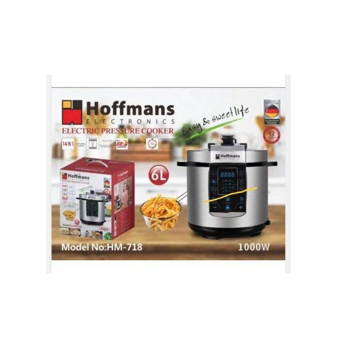 6L Hoffman Pressure Cooker with Steamer – Fast Electric Multi-Cooker for Home Use