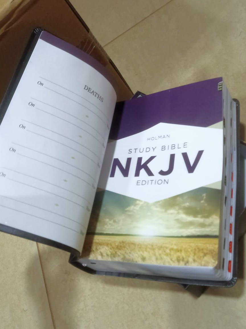 NKJV Holman Study Bible | Mahogany Leather Touch Edition with Thumb Indexing
