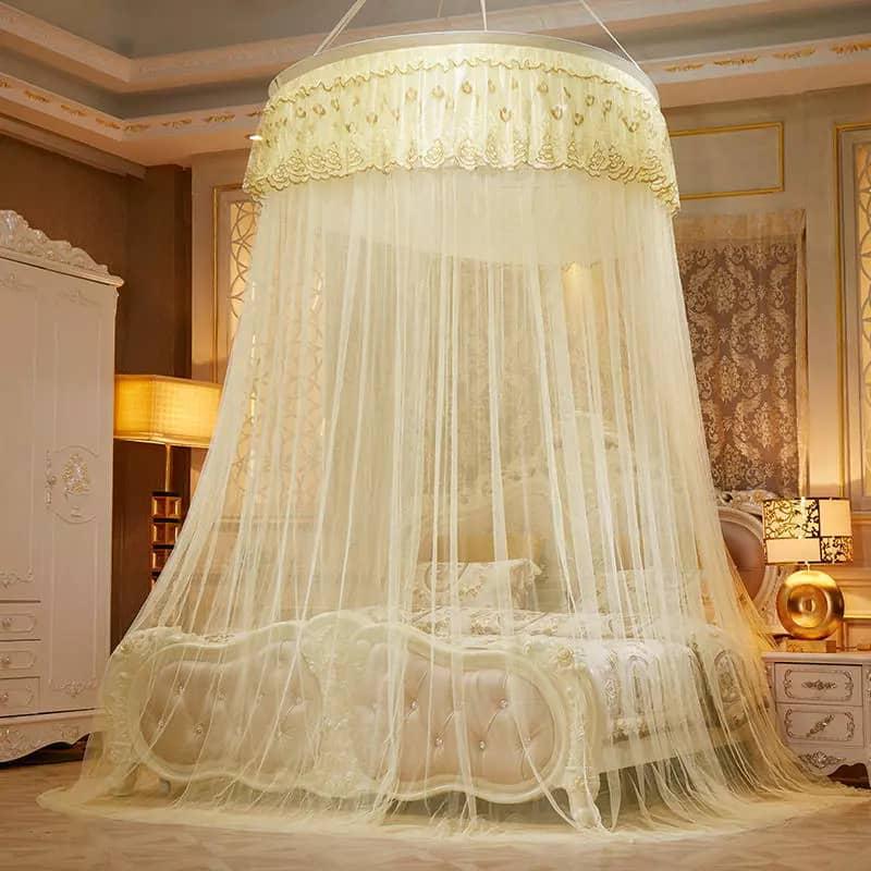 Round Mosquito Net Bed Canopy – Multicolor Travel & Home Insect Protection Dome for Single and Double Beds