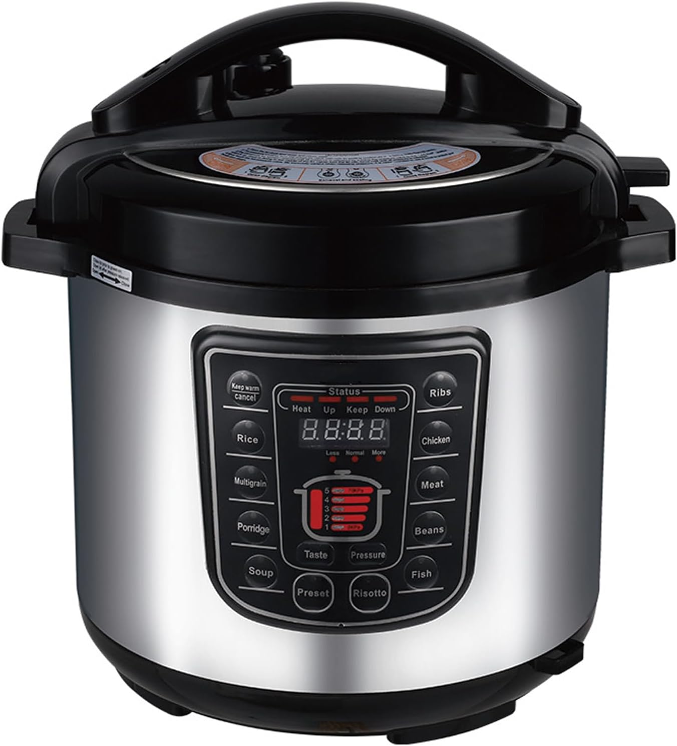 6L Rice Cooker with Multi-Cooking Selections – Large Electric Pressure Cooker with Auto Shut-Off, Non-Stick Inner Pot & Steamer (For 5–8 People)