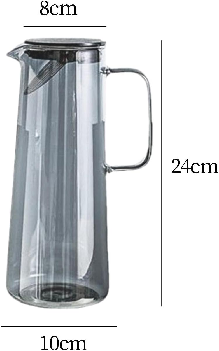 Borosilicate Glass Water Carafe with Lid | Iced Tea & Fruit Infuser Jug