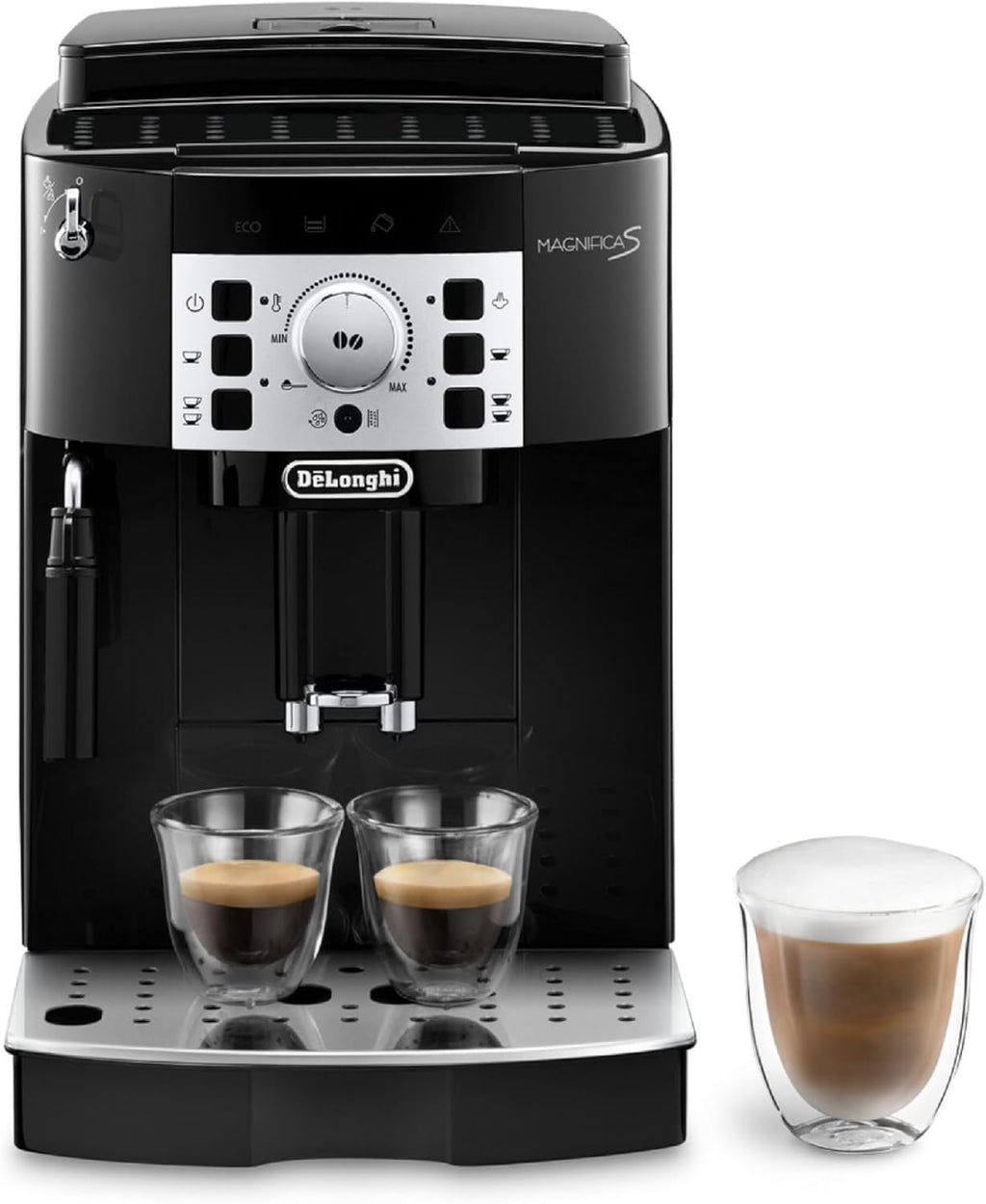 De'Longhi Automatic Espresso Machine with Milk Frother – Bean-to-Cup Coffee Maker (Black, 1450W)