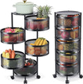 Kitchen Storage Rack Shelf | 3 or 4 Tier Rotating Trolley with Wheels | Multi-Layer Organizer for Kitchen, Bathroom & Living Room