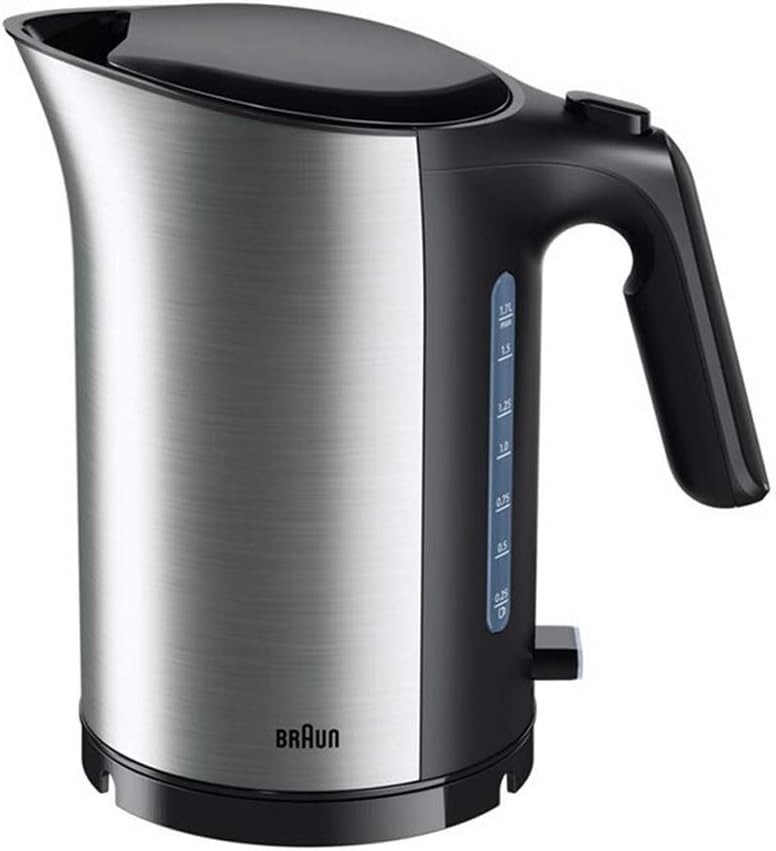 Braun 3000W Electric Kettle – Ultra-Fast Boiling in Style (1.7L, Black, WK5110BK)