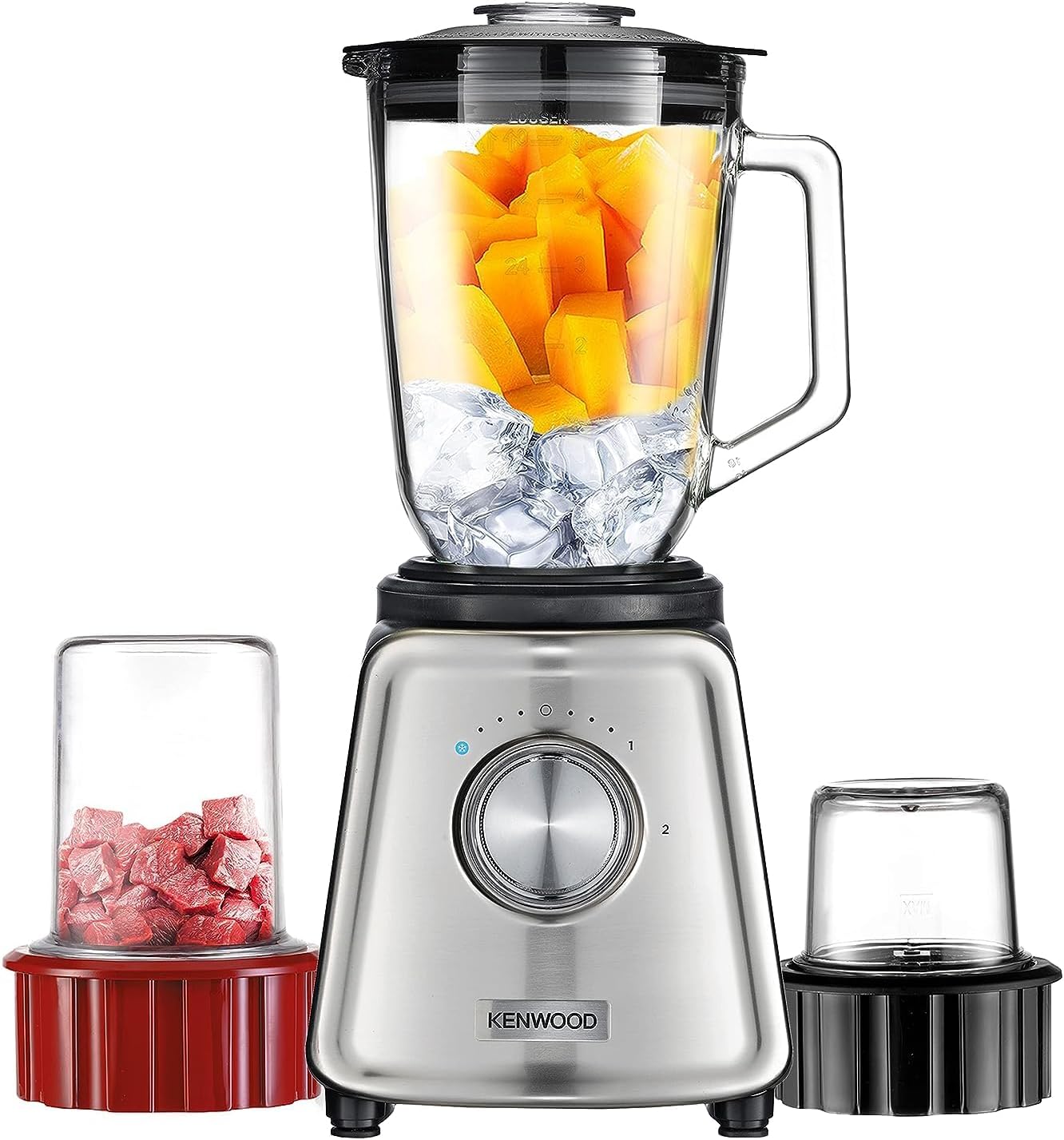 Kenwood BLP44.270SS 800W Glass Mixer with Grinder – Professional Blending & Grinding (Silver)