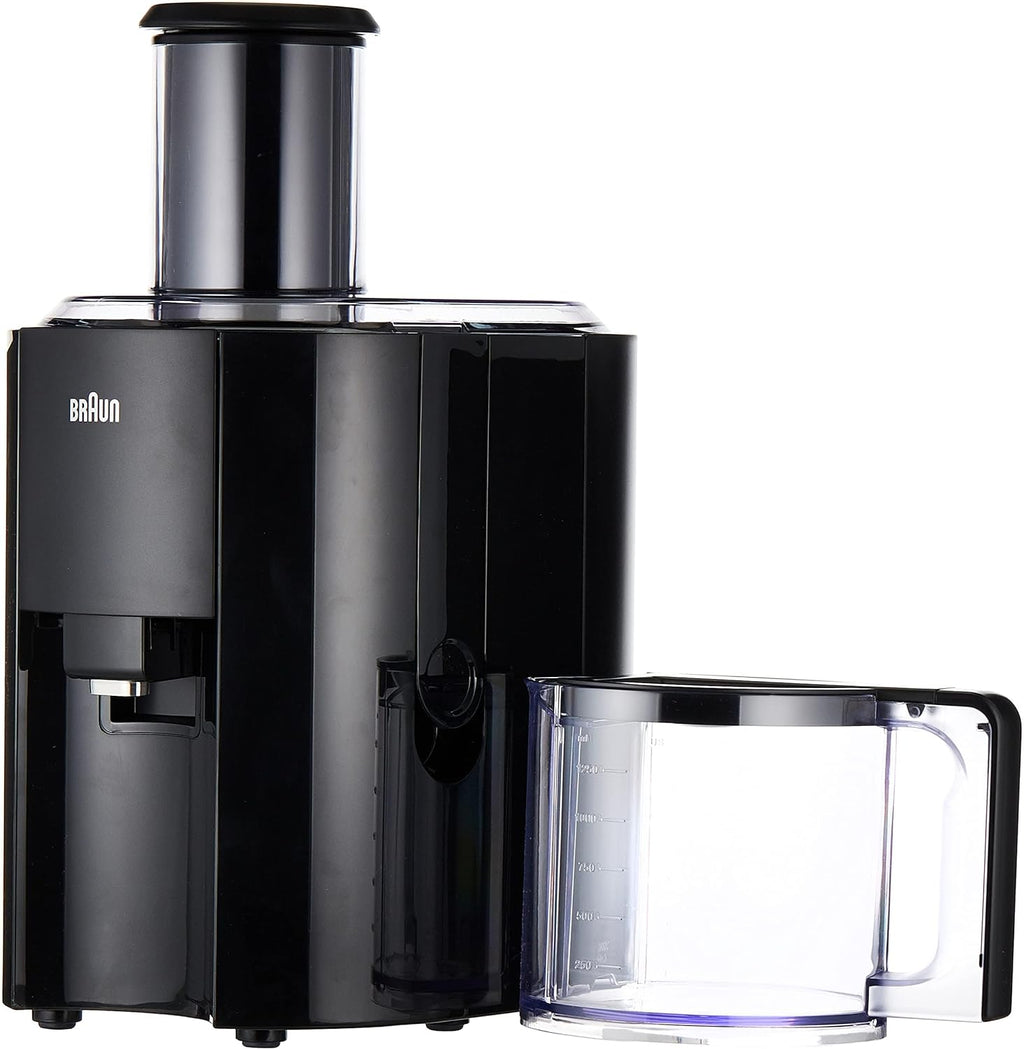 Braun MultiQuick 3 J300 Spin Juicer – 800W Power, 2L Pulp Container, Anti-Drip System (Black/Stainless Steel)