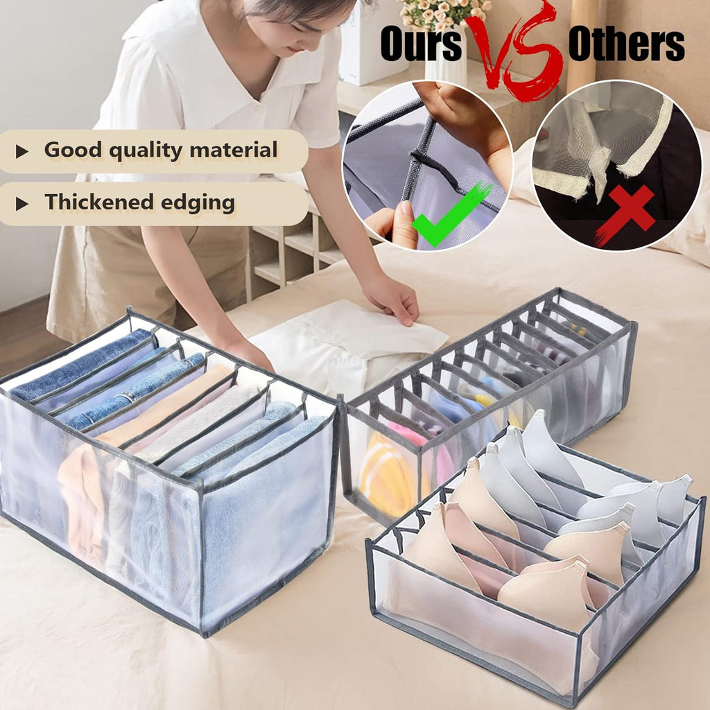 Small Underwear Organizer – Multi-Compartment Bra & Drawer Storage Box (Multi-Color, Nylon)