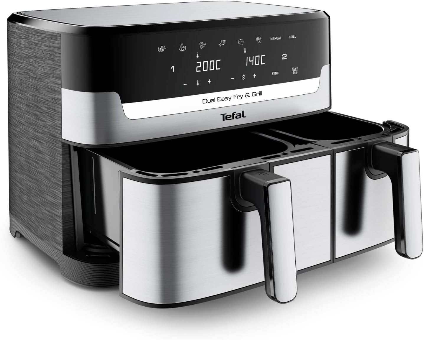 Tefal EY905D40 Dual Easy Fry & Grill – 8.3L XL Air Fryer with Dual Drawers & 8 Presets (Black/Silver)