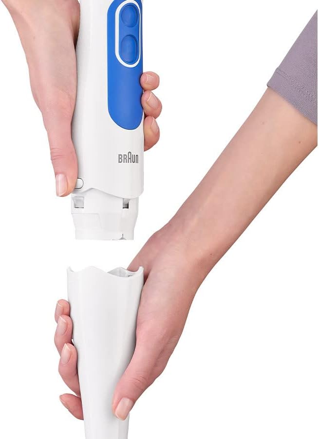 Braun Minipimer 3 MQ3000 Smoothie Hand Mixer – 700W with Whisk & Beaker (White)