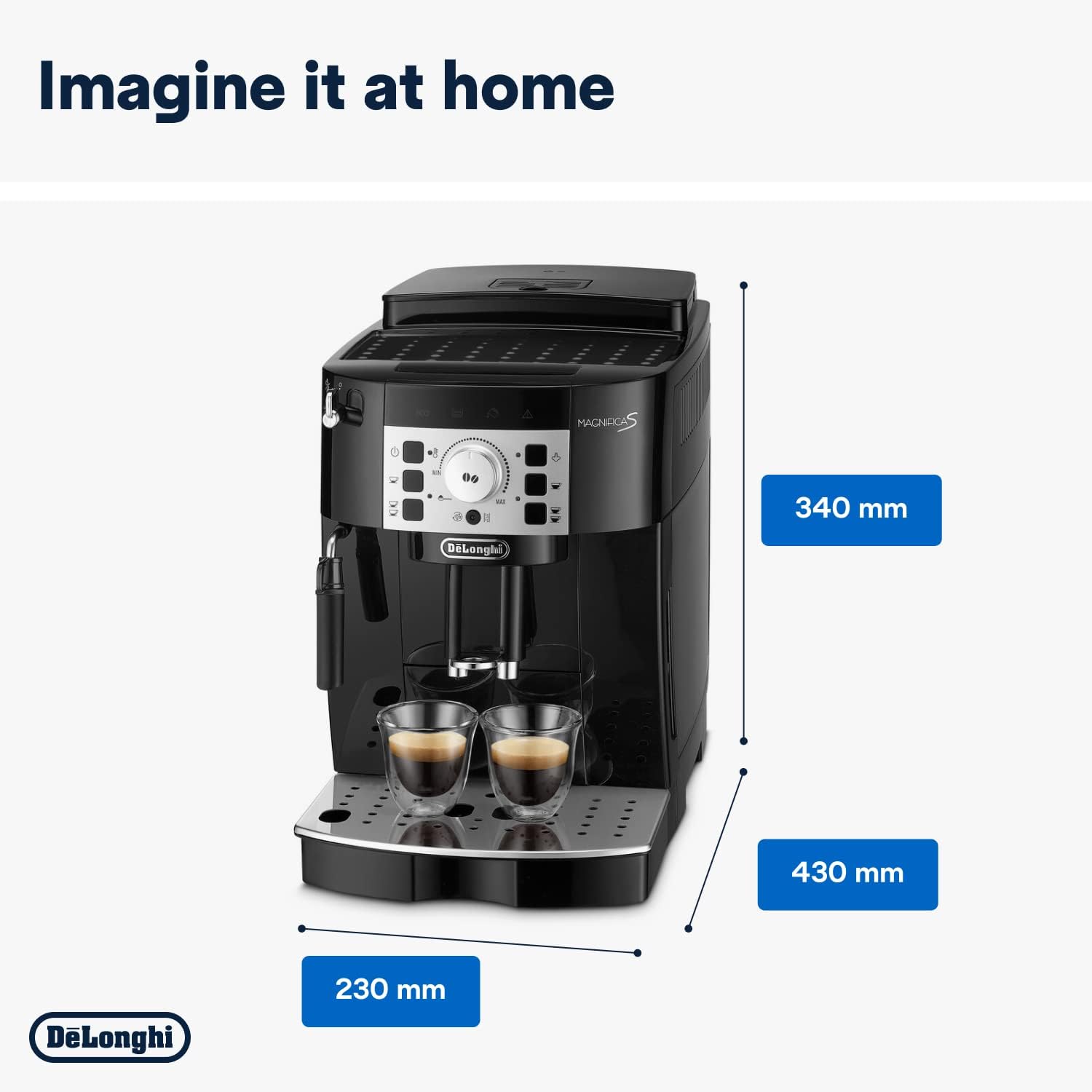 De'Longhi Automatic Espresso Machine with Milk Frother – Bean-to-Cup Coffee Maker (Black, 1450W)
