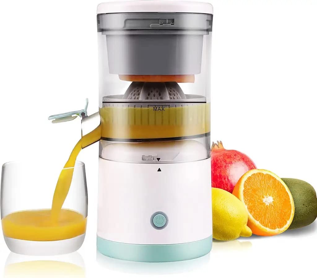 Portable Electric Citrus Juicer – Orange/Mausami Squeezer with Lever, USB Rechargeable