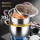 2-Tier Stainless Steel Steamer for Cooking – Double Layer Dumpling Steamer with Stay-Cool Handles & Glass Lid - LIFE STORES UGANDA