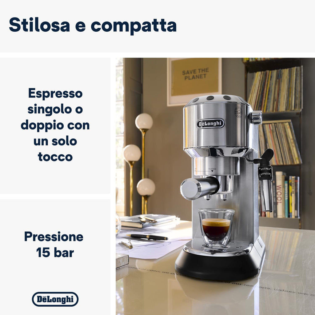 De'Longhi EC685M Espresso Machine – Premium Coffee & Cappuccino Maker (Silver, 1350W)