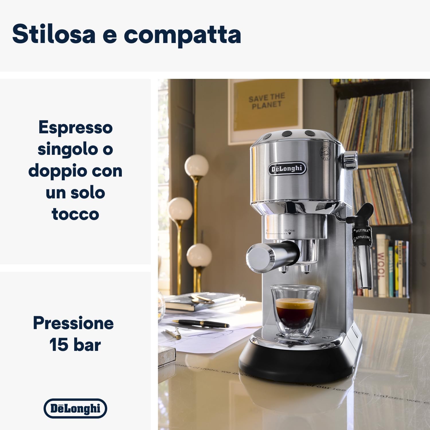 De'Longhi EC685M Espresso Machine – Premium Coffee & Cappuccino Maker (Silver, 1350W)