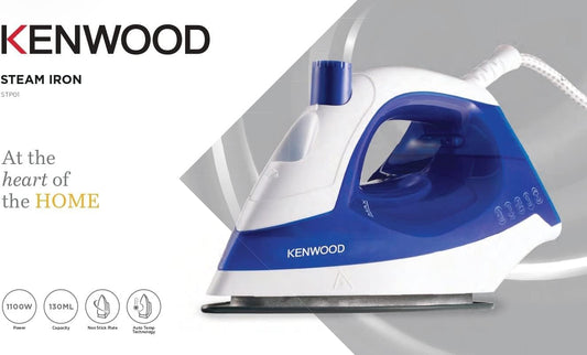 Kenwood STP01.000WB Steam Iron – 1100W with Non-Stick Soleplate