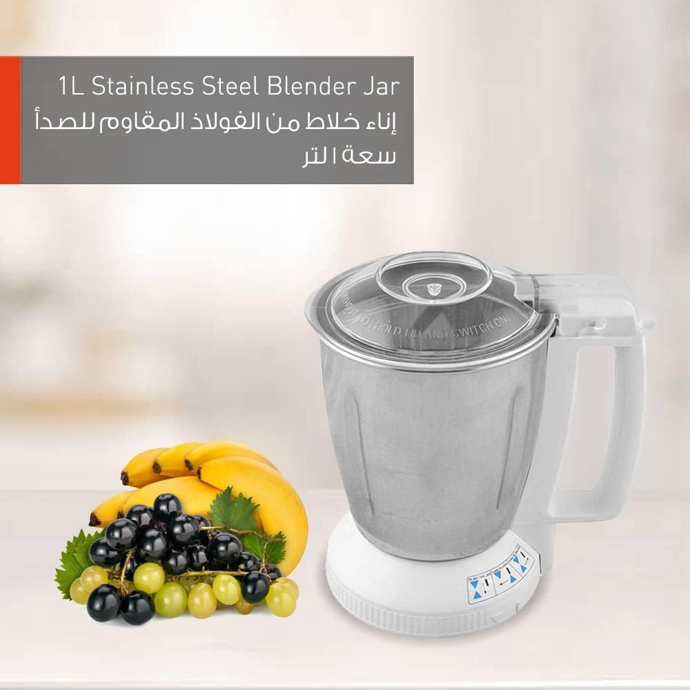 Panasonic MX-AC210S Super Mixer Grinder – 550W Power with 3 Stainless Steel Jars (3L Capacity, White)