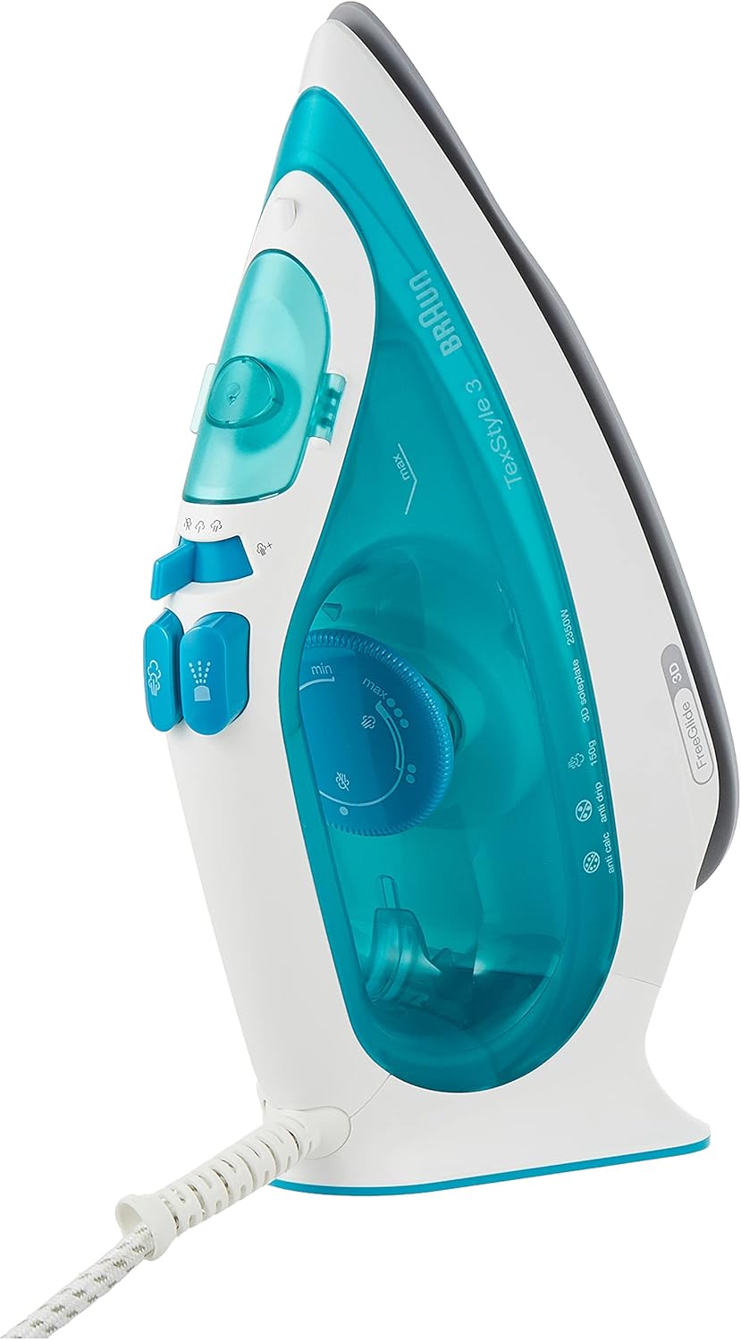 Braun SI3041GR Steam Iron – 2350W with Ceramic Soleplate (Turquoise/White)