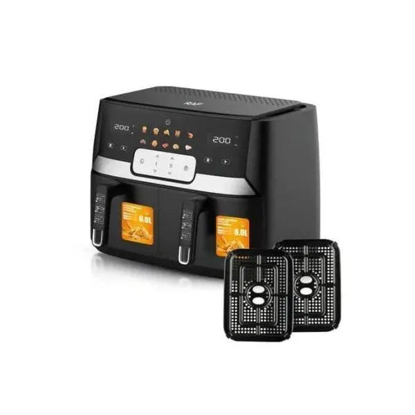 RAF Dual Basket Air Fryer 12L – 1700W x2 Power with LED Digital Display, SYNC Cooking, & 360° Air Circulation