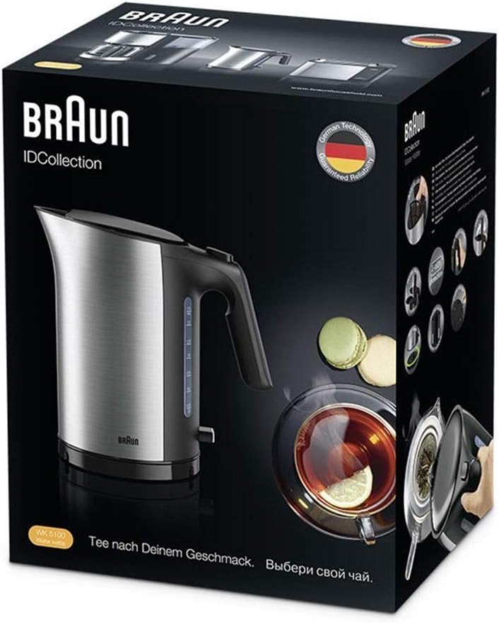 Braun 3000W Electric Kettle – Ultra-Fast Boiling in Style (1.7L, Black, WK5110BK)
