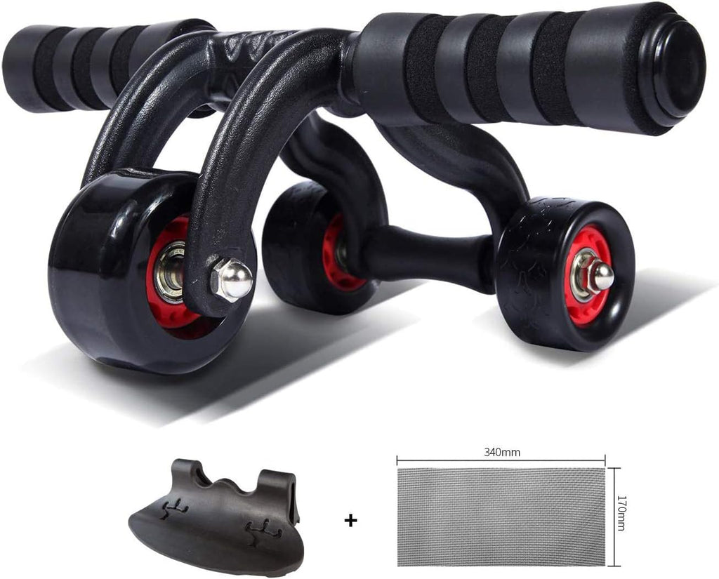 3-Wheel Ab Roller – Heavy-Duty Abdominal Fitness Trainer with Resistance Brake & Knee Pad for Full Core Workouts - LIFE STORES UGANDA