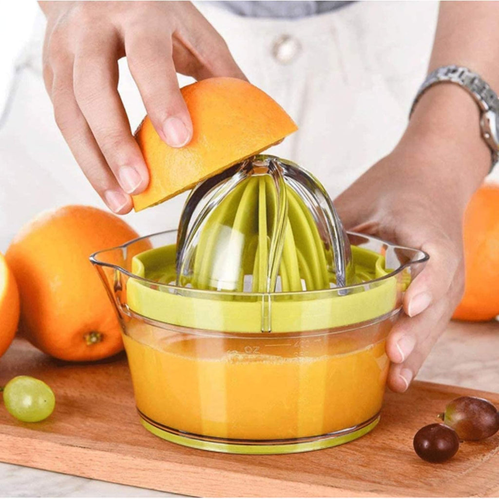 Manual Lemon Orange Juicer | Hand Squeezer with Built-In Measuring Cup | 400ml BPA-Free Citrus Extractor