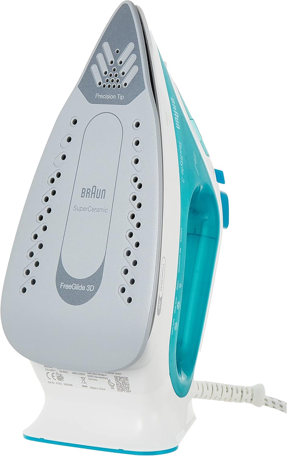 Braun SI3041GR Steam Iron – 2350W with Ceramic Soleplate (Turquoise/White)