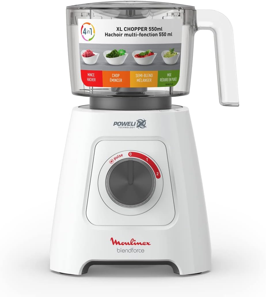 Moulinex BlendForce Pro 600W Blender – 1.75L Glass Jug + Powelix Blades