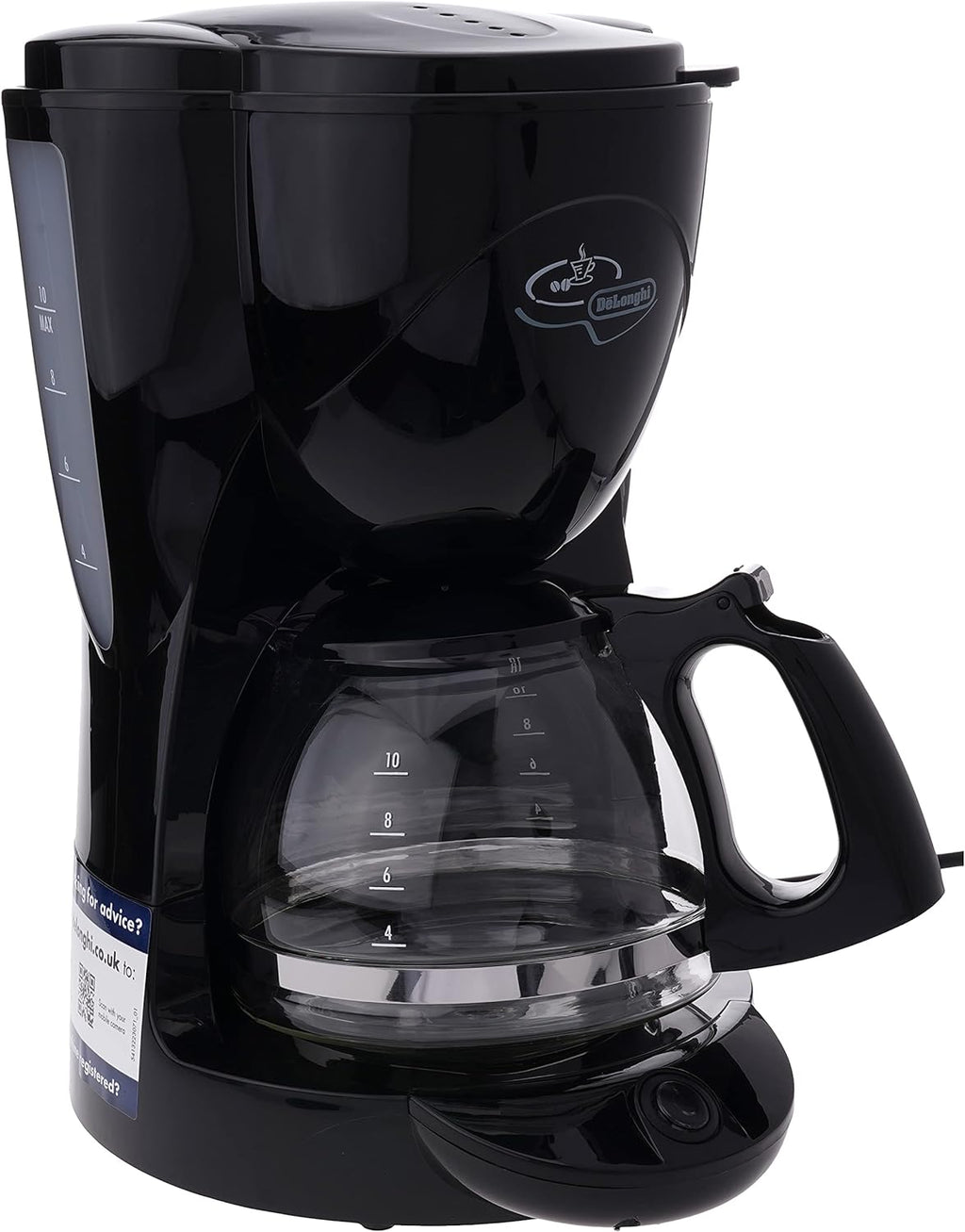De'Longhi ICM2.1B Coffee Maker – 10-Cup Programmable Drip Coffee Machine (Black/Silver)