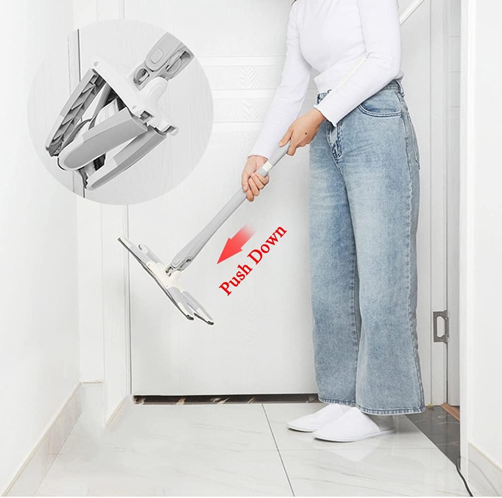 X-Type Flat Self-Squeezing Mop – 360° Rotating Microfiber Floor Mop with Adjustable Handle