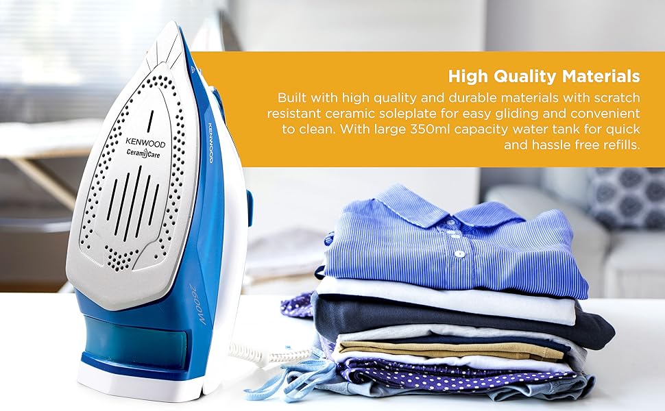 Kenwood STP70 2600W Ceramic Steam Iron – 350ml Tank, Anti-Calc, Self-Cleaning