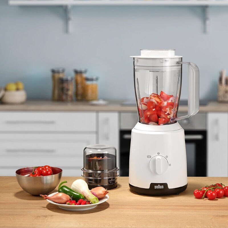 Braun JB1015 WH 600W Blender with 1.5L Jug & Chopper – Professional Power for Smoothies, Soups & More