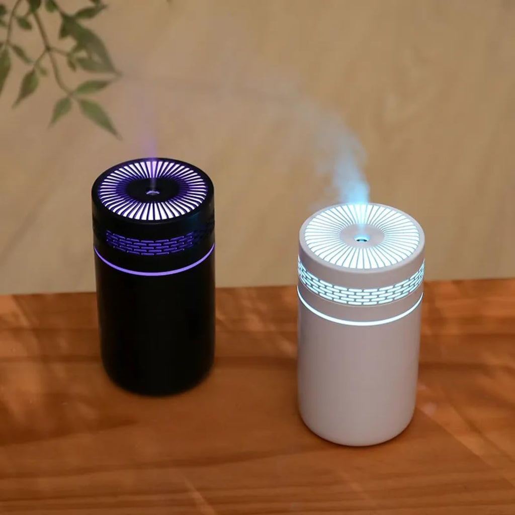Mini USB Ultrasonic Air Humidifier & Essential Oil Diffuser | 7-Color Night Light | Car & Home Use | Cool Mist | Silent Operation