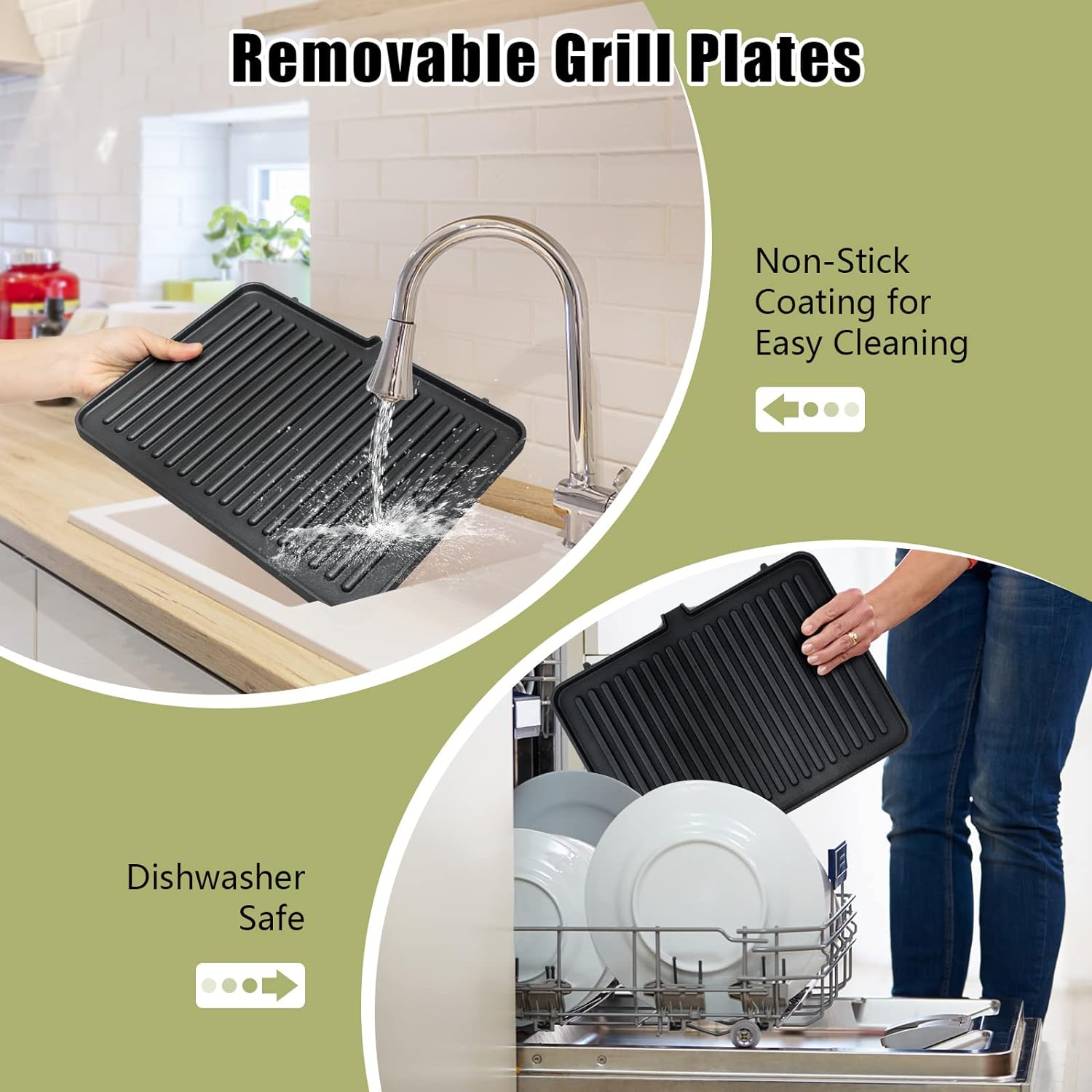 Electric Fold-out Non-Stick Grill – Cook Like a Pro with Smart LED Controls