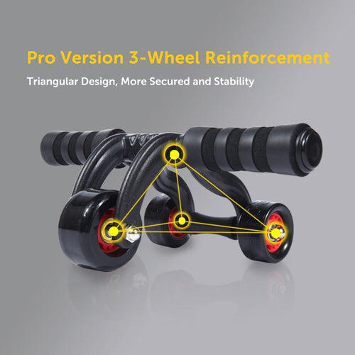 3-Wheel Ab Roller – Heavy-Duty Abdominal Fitness Trainer with Resistance Brake & Knee Pad for Full Core Workouts - LIFE STORES UGANDA