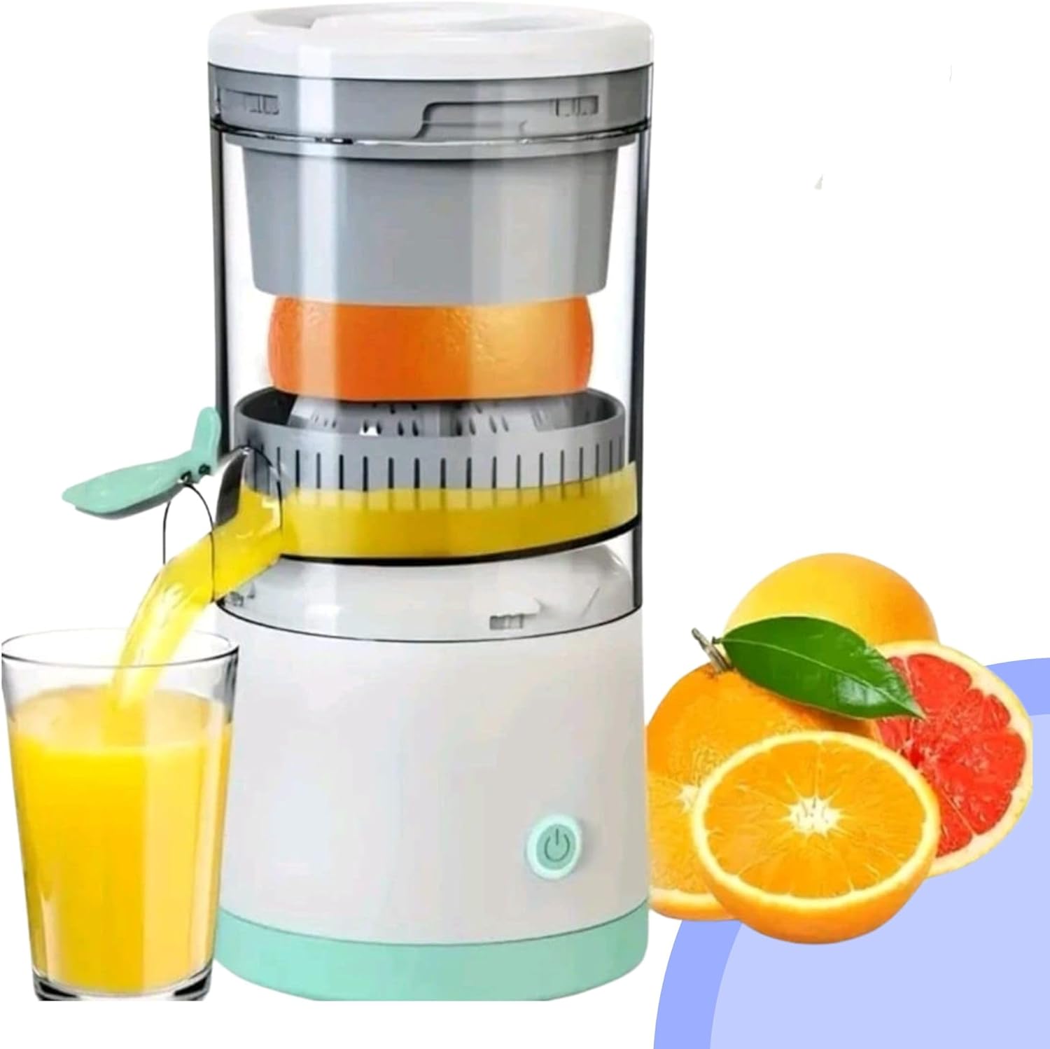 Portable Electric Citrus Juicer – Orange/Mausami Squeezer with Lever, USB Rechargeable