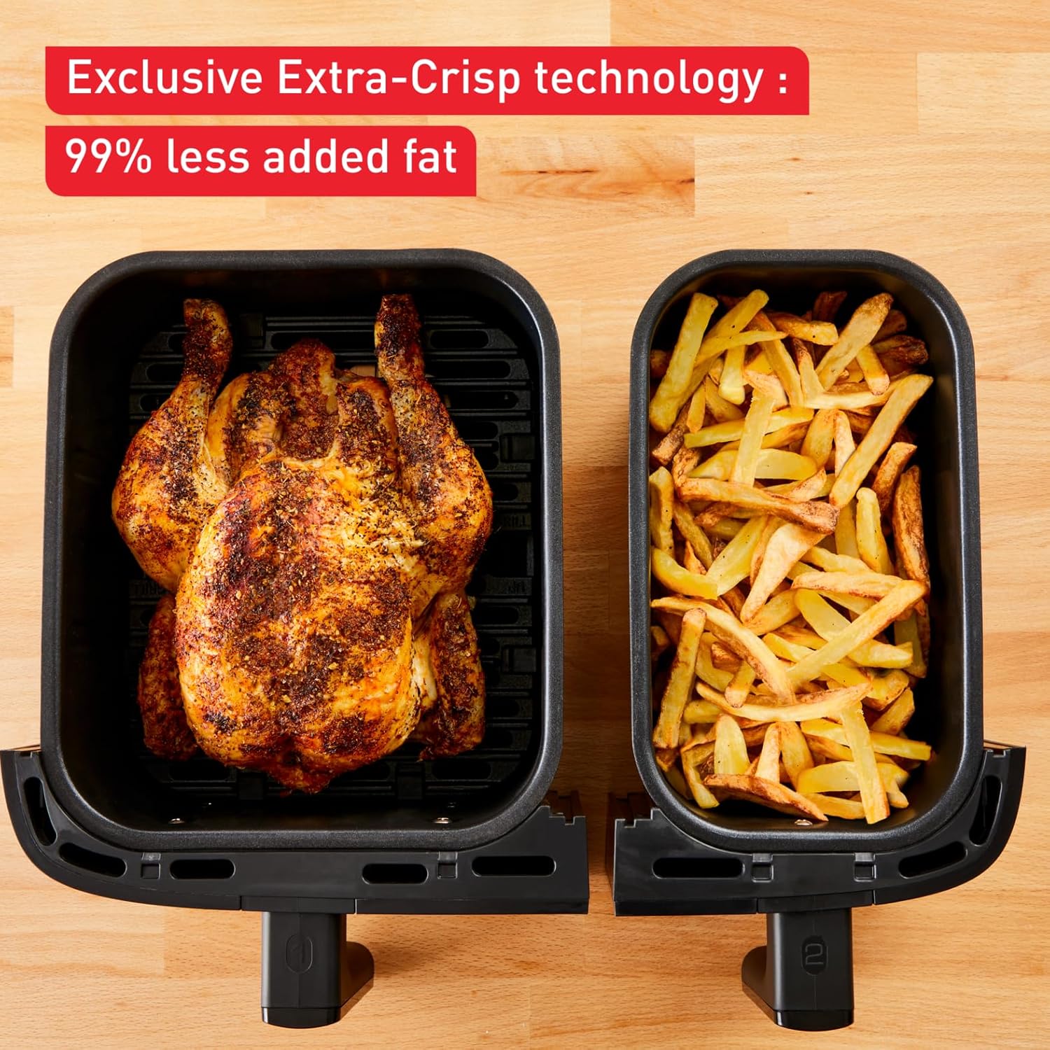 Tefal EY905D40 Dual Easy Fry & Grill – 8.3L XL Air Fryer with Dual Drawers & 8 Presets (Black/Silver)