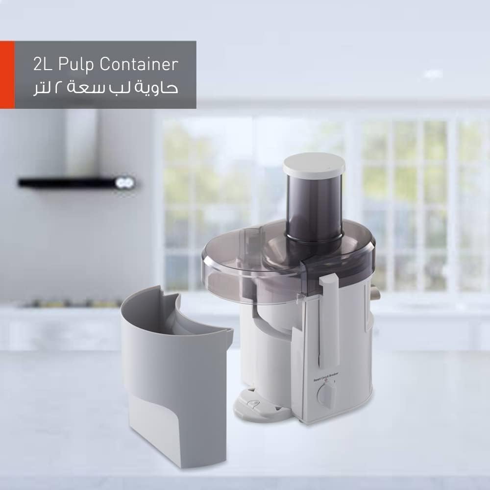 Panasonic MJ-SJ01WTZ Juicer – 800W Cold Press Juicer with 2L Pulp Container & 1.5L Jug (Stainless Steel, Dishwasher Safe)