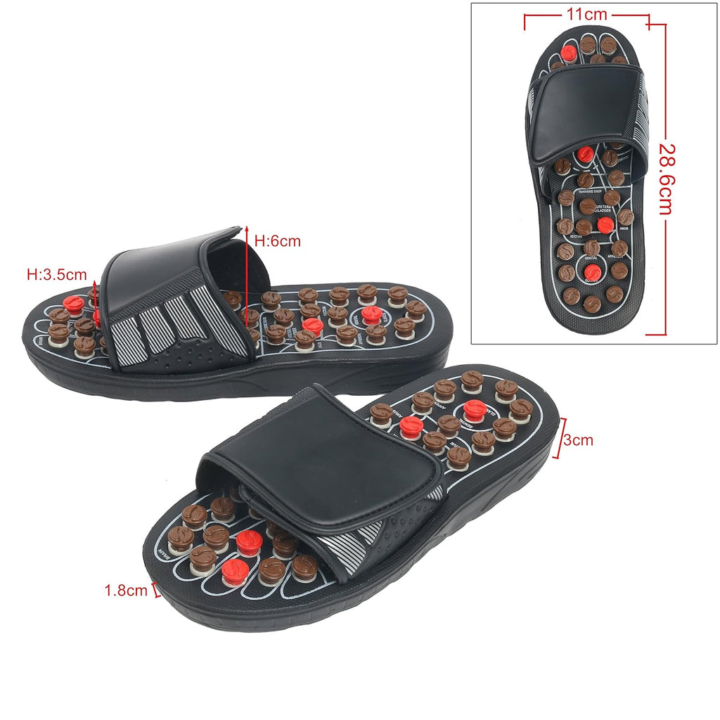 Reflexology Massage Slippers | Acupressure Sandals for Men & Women | Stress Relief, Breathable & Non-Slip