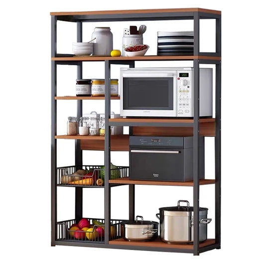 Multifunctional Floor-to-Floor Kitchen Storage Rack | Microwave Oven Organizer with Multi-Layer Shelves – 80x30x142.5cm