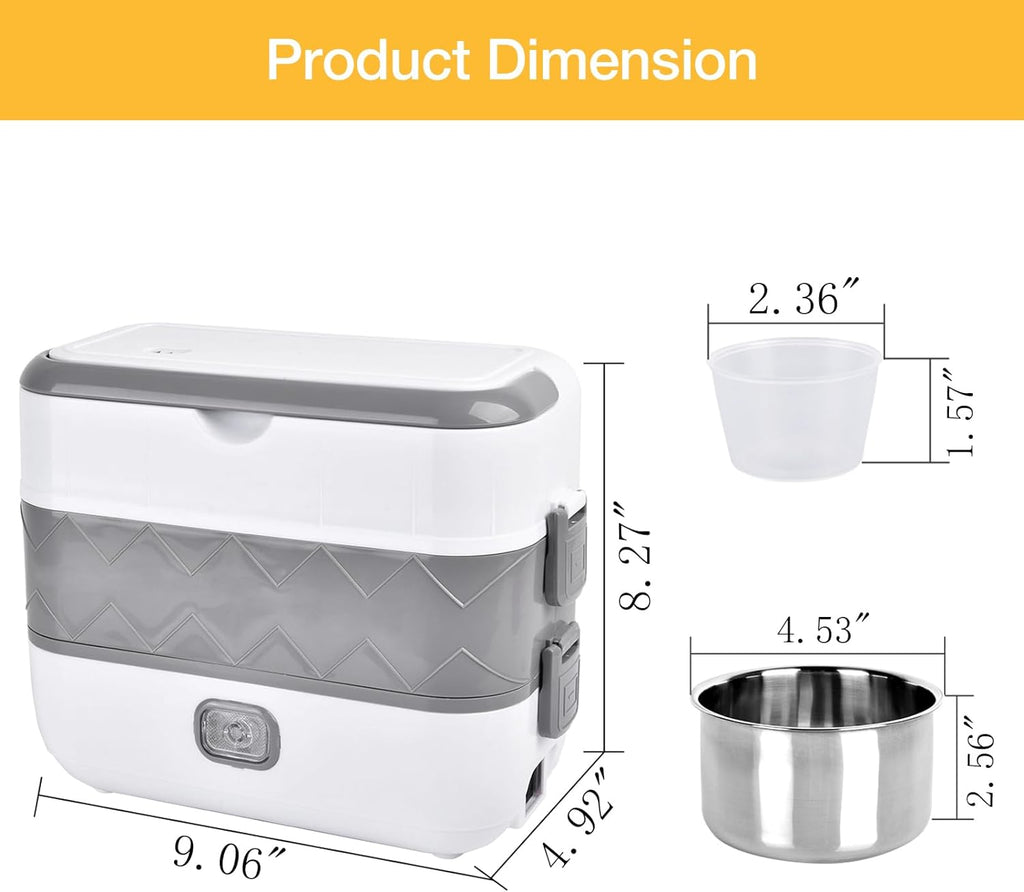 Electric Lunch Box – 200W Removable Heated Food Warmer for Working Men (2L Capacity) - LIFE STORES UGANDA