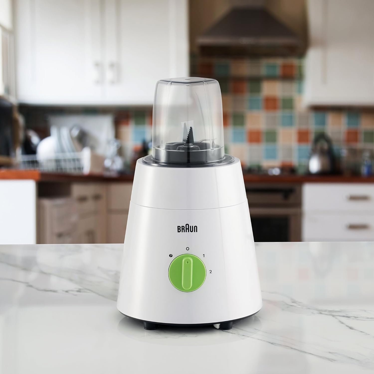 Braun JB0123WH PowerBlend 500W Blender – 1.75L Jug with 2 Mills (White)
