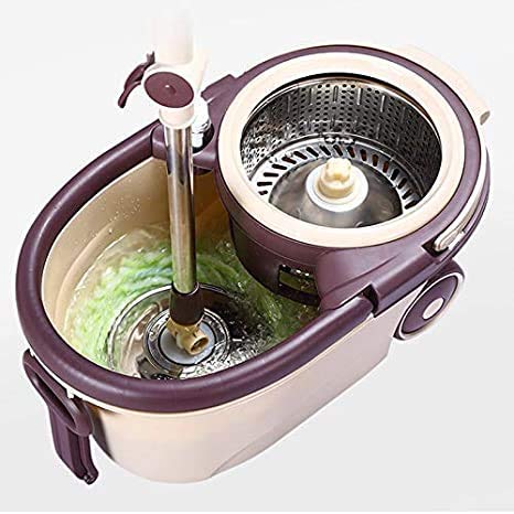 Spin Mop with Bucket – Stainless Steel Wringer, 2 Refills & Modular Design  | Heavy-Duty, Splash-Free Cleaning