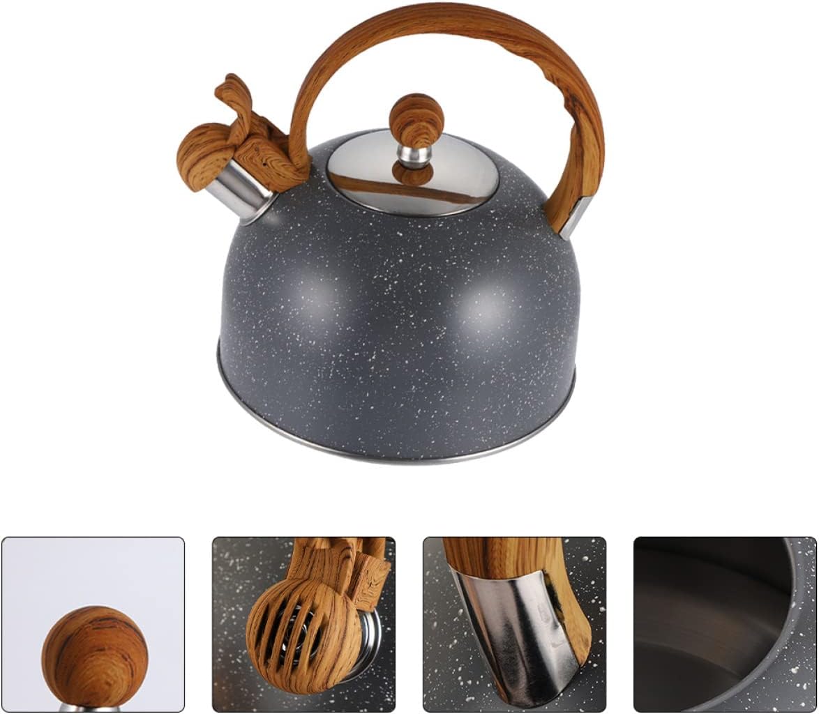 Electric Stainless Steel Whistling Tea & Coffee Maker Kettle – 2.5L Boiling Teapot with Heat-Resistant Handle for Home, Dorm & Camping | 21.5×19×19cm
